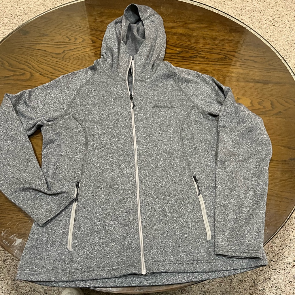 Eddie Bauer Ascent Gray Hooded Zip-Up Track Jacket